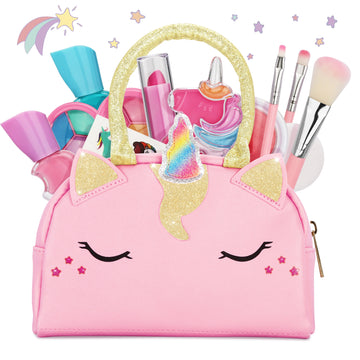 Q-DRAGON Makeup Kit for Little Girls with Unicorn Make up & Stickers